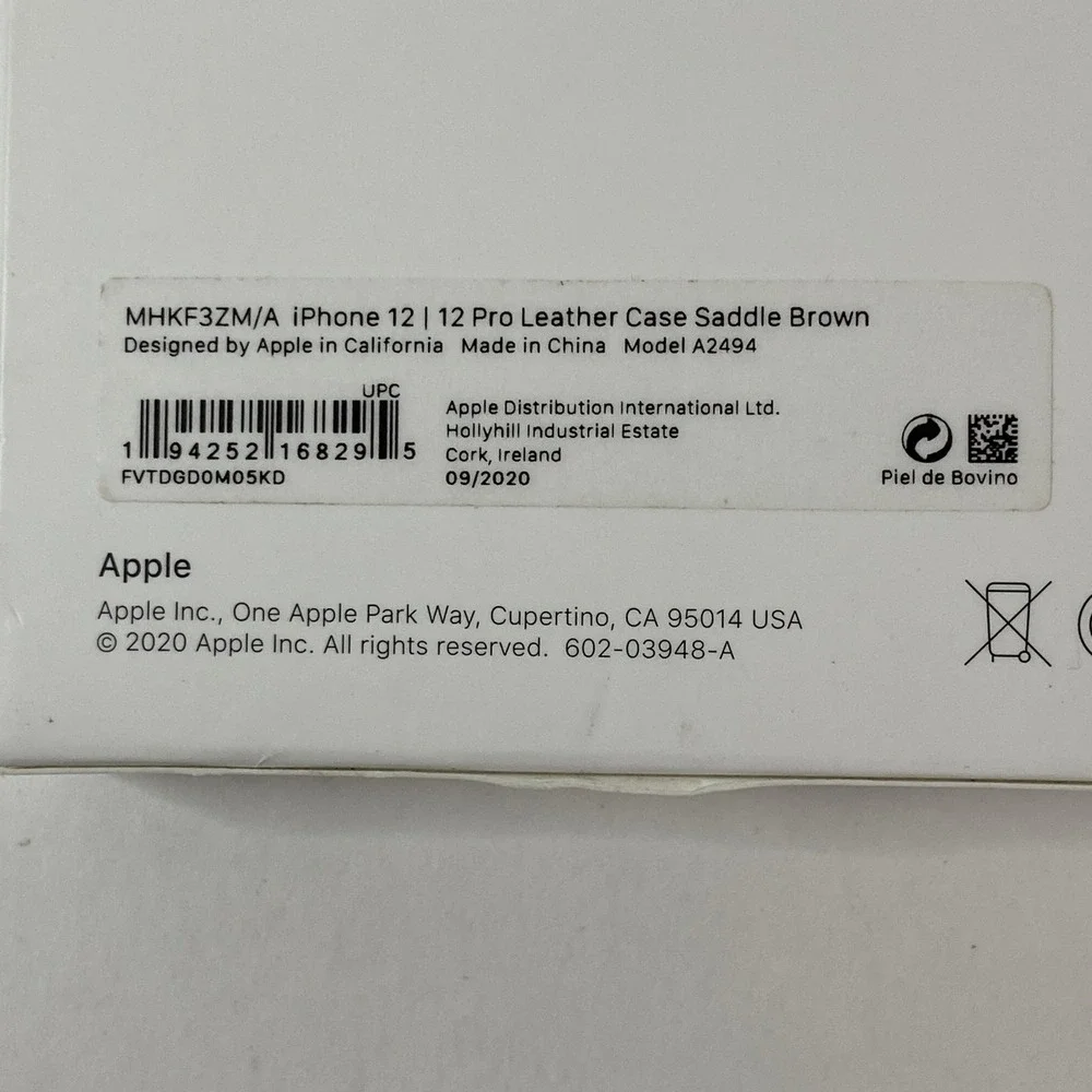 Apple iPhone 12 12 Pro Leather Case MagSafe Saddle Brown A2494 MHKF3ZM/A